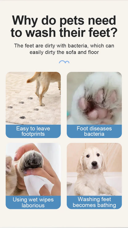 Automatic Pet Foot Washer Removable Electric Plastic Paw Cleaner Soft and Dense Bristles for Cleaning Cat Dog Paw Cleaner