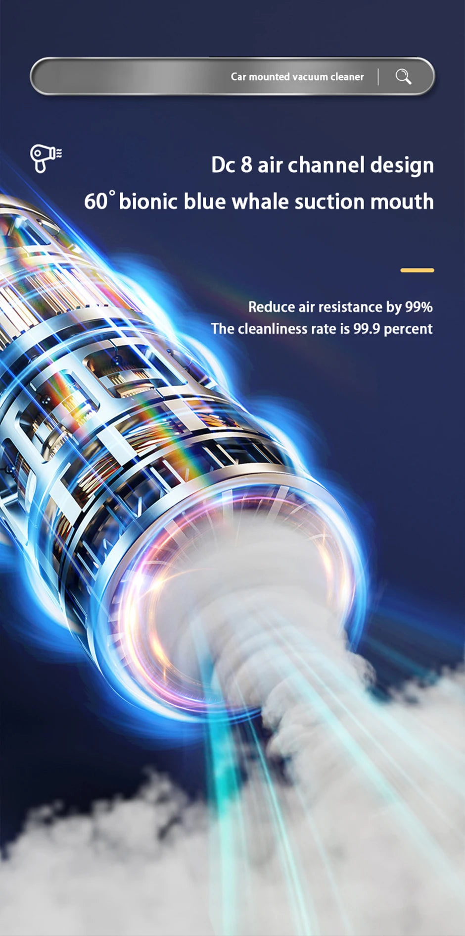 Car Vacuum Cleaner Strong Suction Cleaning Mini Machine Wireless Portable Handhled Blower Machine Air Duster for Home Appliances