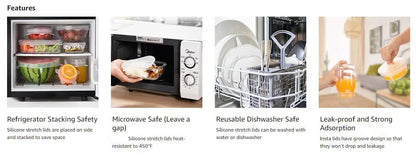 Silicone Stretch Food Covers Kitchen Fresh-keeping Lids Food Caps Elastic Expandable Microwave Airtight Plastic Wrap