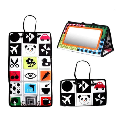 Black and White Newborn Mirror Toys Baby Tummy Time for Babies Montessori Development Crawl High Contrast Activity Sensory Toy