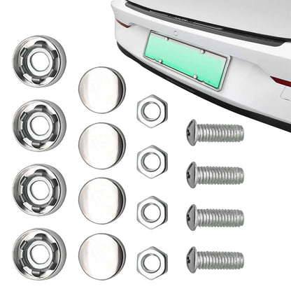 4Pcs Stainless Steel License Plate Security Screws Kit for Fastening Frame License Plate Cover Security Bolts