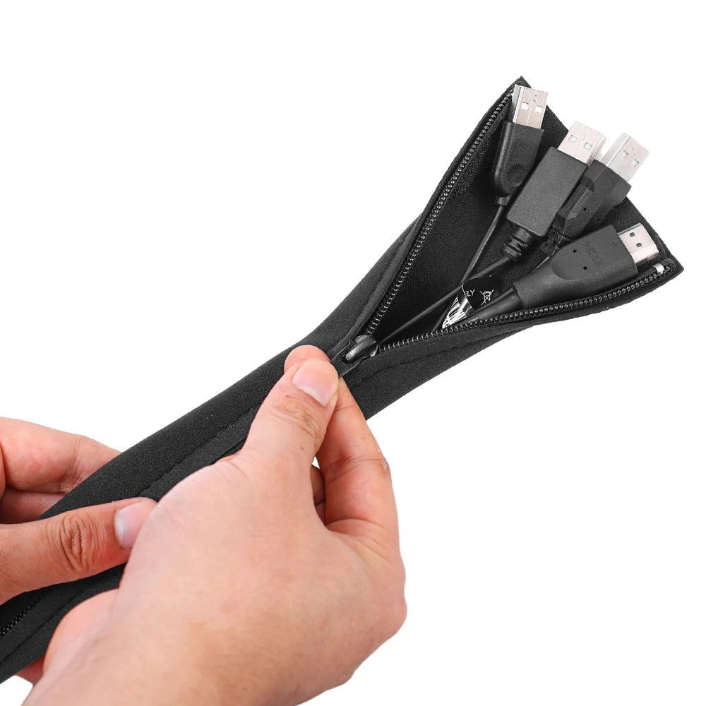 3-1PCS Zipper Cable Sleeve Reusable Cord Organizer Cable Management Protector for Computer TV Wire Cord Organizers 50cm