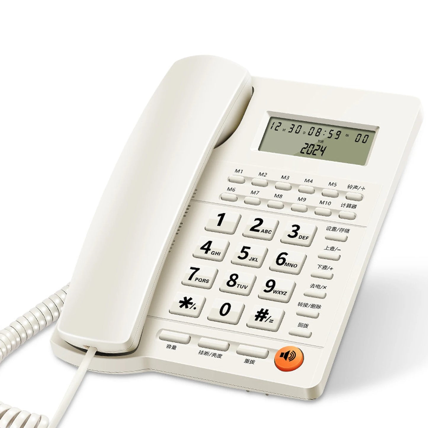 Desk Corded Telephone With Display For Home/Hotel/Office Support Music On Hold Landline Phone Corded B