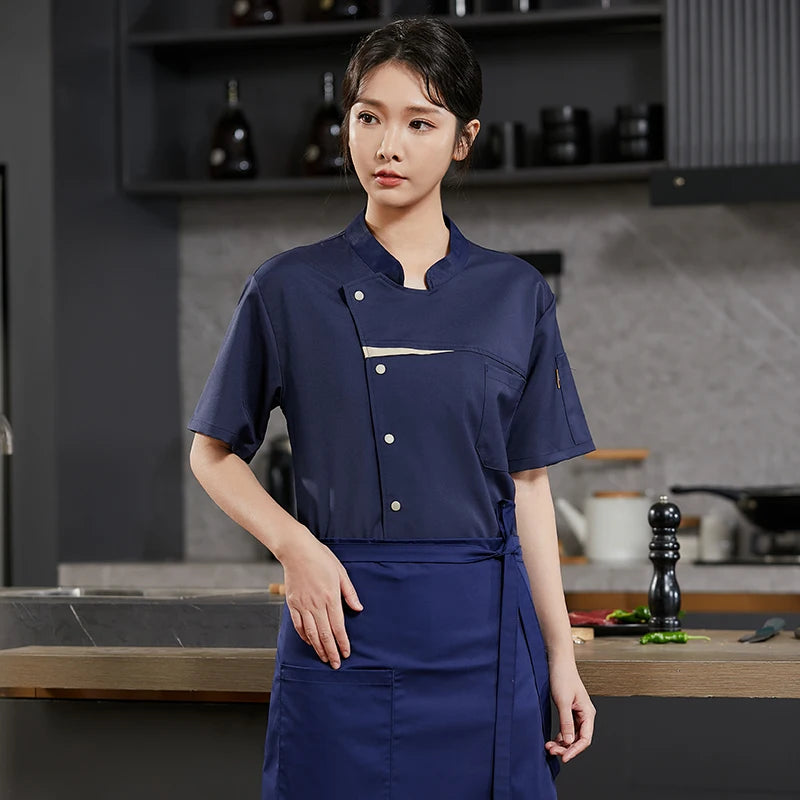 Kitchen Chef Shirts Cook Wear Hotel  Uniform Catering Cooking Clothes Chef Coat Jacket Professional Kitchen Costume Designer