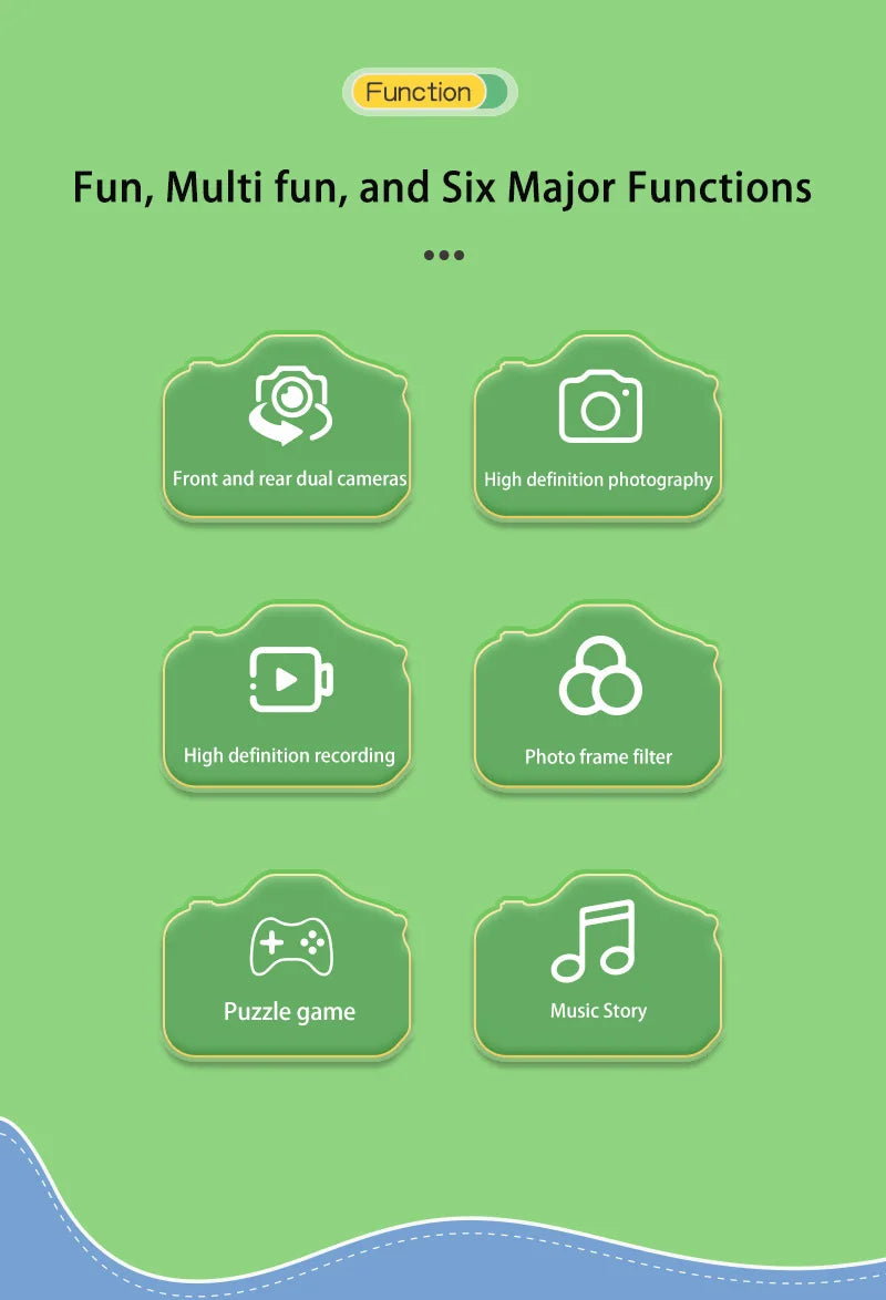 Xiaomi Children's Digital Camera Mini Camera Video Camera Small SLR Action Camera Cartoon Toy HD Dual Camera Photo Birthday Gift