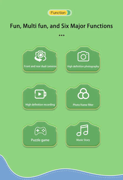 Xiaomi Children's Digital Camera Mini Camera Video Camera Small SLR Action Camera Cartoon Toy HD Dual Camera Photo Birthday Gift