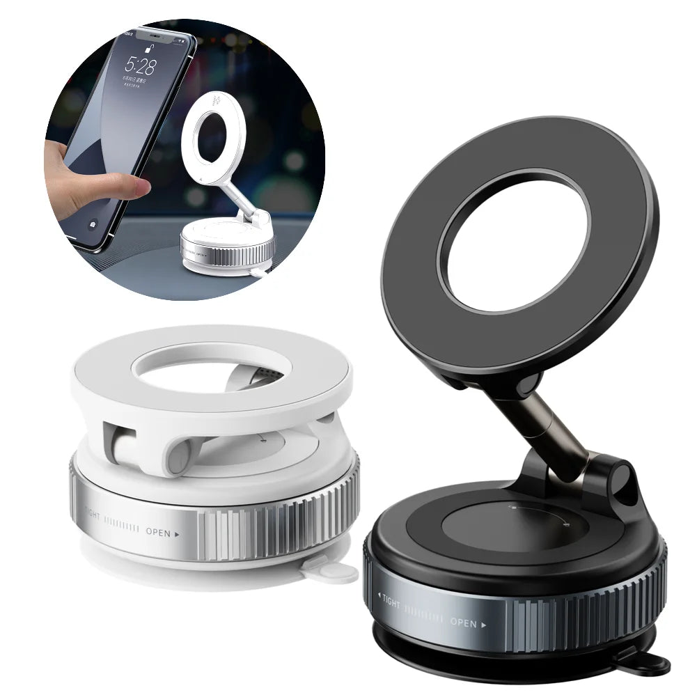 Magnetic Vacuum Adsorption Car Phone Mount Folding Mobile Phone Stand Foldable Car Navigation Holder for Car Kitchen Mirror