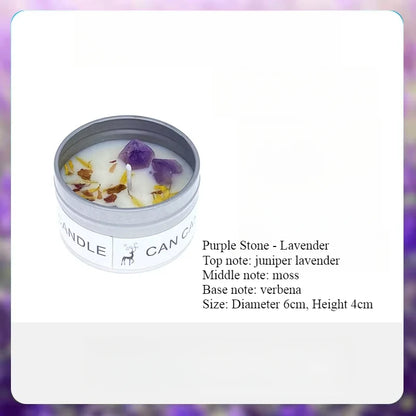 Scented Candle Crystal Stone Dry Flower Silver Tin Candle Hotel Wedding Ceremony Candle