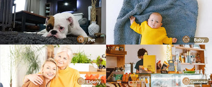 blurams Indoor Security Camera 2K, Home Security Camera for Dog/Baby Monitor/Elder, Security Camera with One-Touch Call, Color N