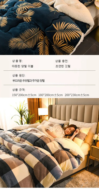 New Super Thick Winter Warm Blanket for Bed Artificial Lamb Cashmere Weighted Blankets Soft Comfortable Warmth Quilt Comforter