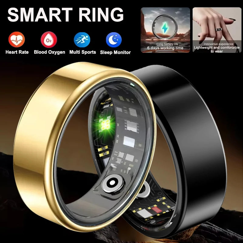 Smart Ring For Women Men Health Tracker Heart Rate Blood Oxygen Monitor Multi Sports Sleep Fitness 5ATM Waterproof Smartring