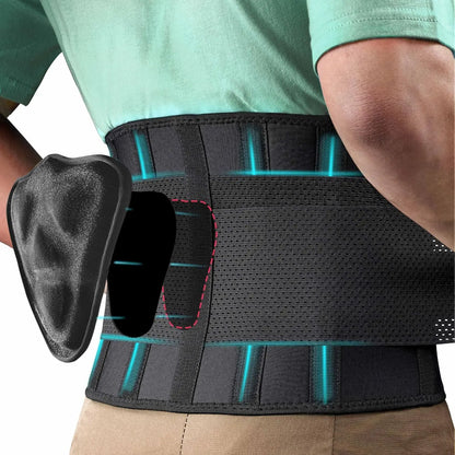 Back Brace for Men Lower Back Pain Relief Lumbar Support Brace Waist Belt with Ergonomic 3D Silicone Pad for Heavy Lifting Work
