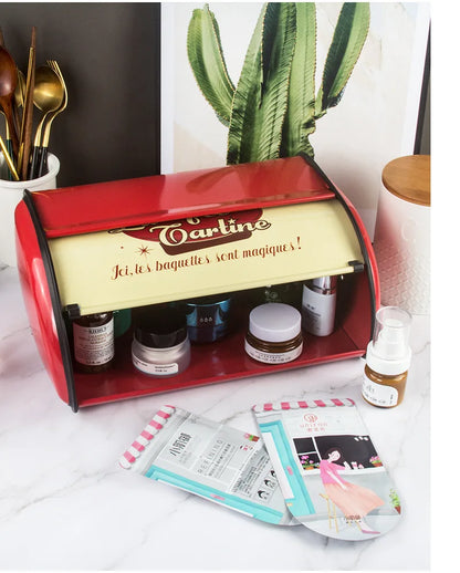 Bread Bin Bread Holder Large Capacity Stainless Steel Bread Box Holder Bin Container Kitchen Storage Organizer Bread Storage Box