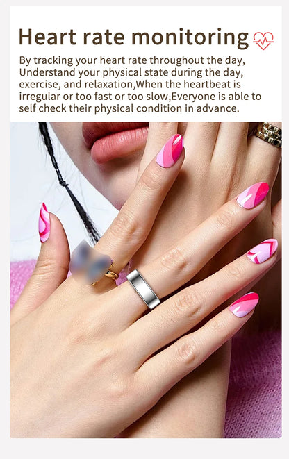 Smart Ring For Women Men Health Tracker Heart Rate Blood Oxygen Monitor Multi Sports Sleep Fitness 5ATM Waterproof Smartring