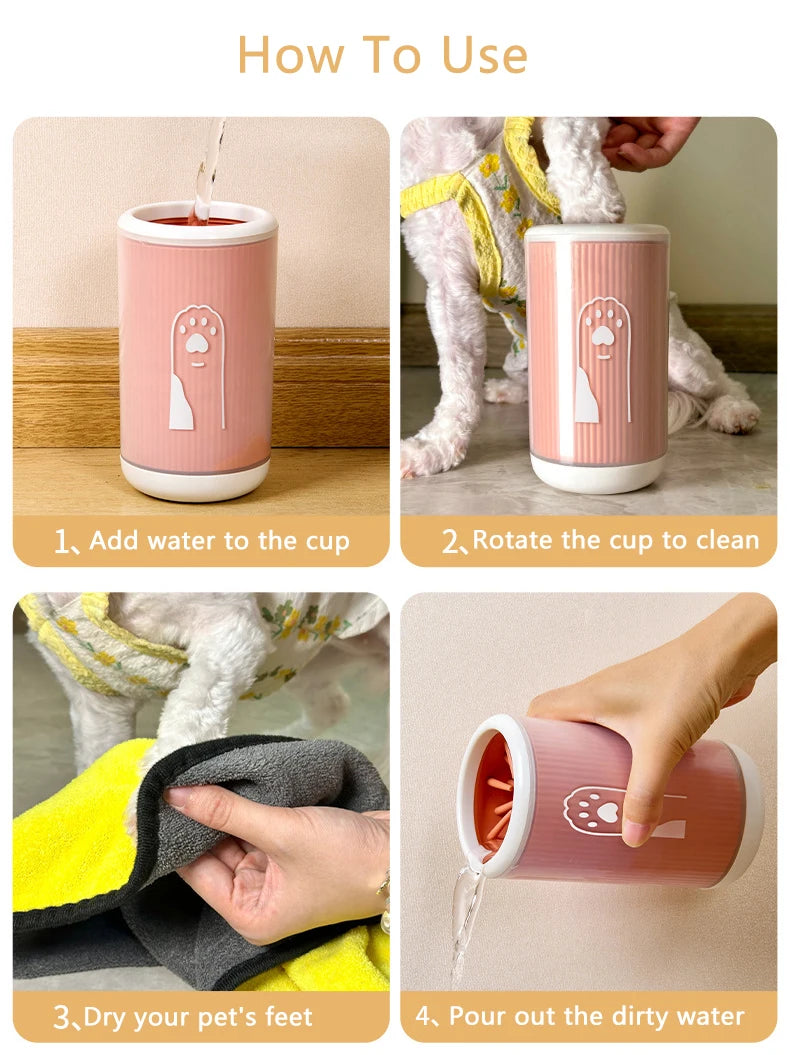 Silicone Dog Paw Cleaning Cup Portable Pet Foot Cleaning Cup for Cats Dogs Detachable Dog Cat Paw Cleaner Dog Accessories