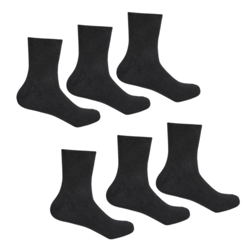 3Pair Comfortable No Elastic Diabetics Socks Men Women Loose Wide Mouth Socks Casual Solid Color Cotton for Aduts Teenagers