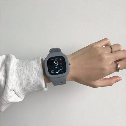 Sports Electronic Watch for Kids Children LED Digital Watch Big Dial Silicone Football Sports Watch Boys Girls Student Clock