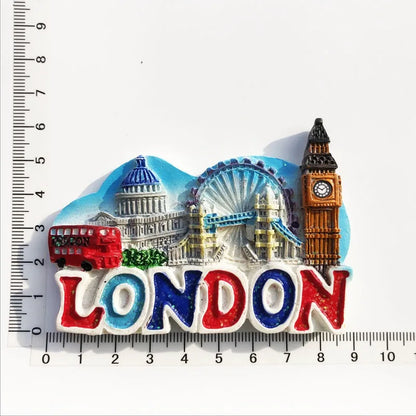 London UK 3D Fridge Magnets Tourism Souvenir Resin Refrigerator Magnets Sticker Collection Handicraft Gift Decoration Articles