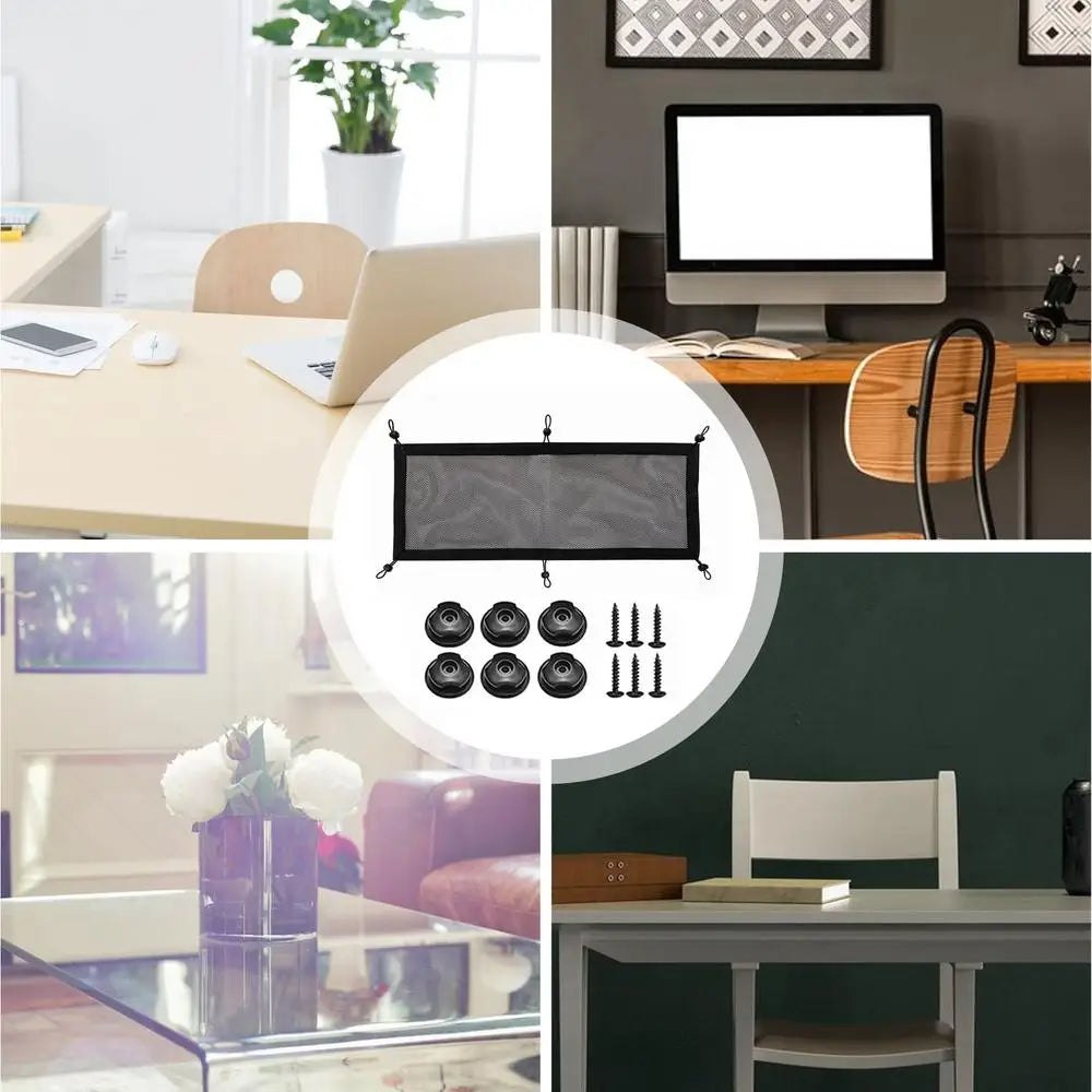 Cable Management Under Desk Wire Management Net For Under Desk Easy Installation Large Capacity Multifunctional Cable Organizer