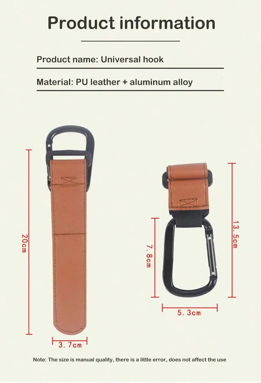 1/2pcs PU Leather Baby Bag Stroller Hook Pram Cart Organizer 360 Degree Rotatable Hook High-quality Crochet Stroller Accessories