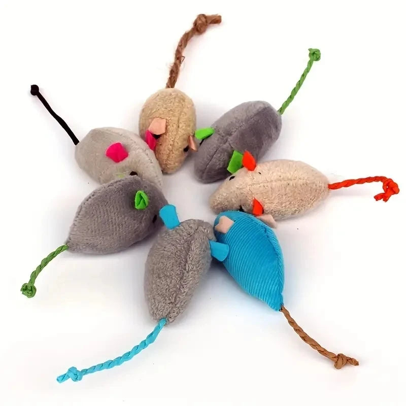 3/7PCS Interactive Plush Rat And Cat Toys With Durable Linen Perfect For Small Breeds Safe For Indoor Play