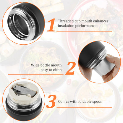 500ml Vacuum Insulated Food Jar Stainless Steel Insulated Food Thermos Leak Proof Thermo Food Jar Insulated Food Container