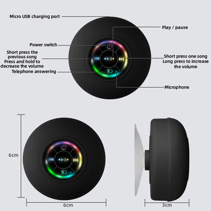 Mini Bluetooth Speaker Waterproof Bathroom Audio Wireless Shower Speakers RGB Light for Phone Soundbar Hand Free Car Loudspeaker