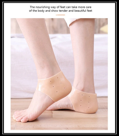 1 Pair Silicone Rubber Gel Socks Anti Cracking Liner Heel Socks Elastic Silicon Moisturizing Foot Skin Care Heel Foot Protection