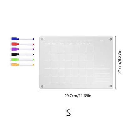 Fridge Magnet Sticker Calendar Weekly Planner Message Boards Reusable Dry Erase Board Schedule Transparent Fridge Message Menu