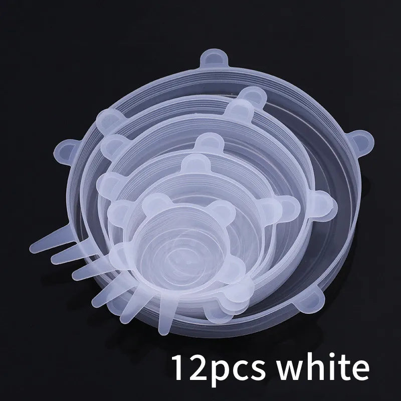 Silicone Stretch Food Covers Kitchen Fresh-keeping Lids Food Caps Elastic Expandable Microwave Airtight Plastic Wrap