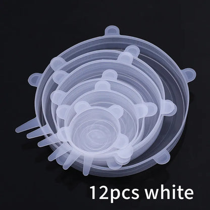 Silicone Stretch Food Covers Kitchen Fresh-keeping Lids Food Caps Elastic Expandable Microwave Airtight Plastic Wrap