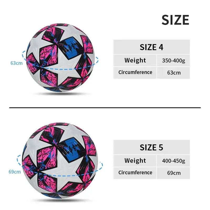 Standard Size 5 Soccer Ball Professional Outdoors Sports Match Balls Training Seamless Football High Quality PU Material