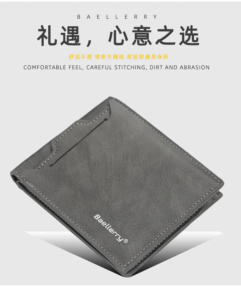 2025 New RFID Blocking Men Short Wallet Man Vintage Leather Wallet Male Handmade Billfold Coin Purse High Quality Business Purse