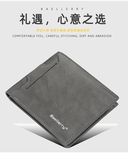 2025 New RFID Blocking Men Short Wallet Man Vintage Leather Wallet Male Handmade Billfold Coin Purse High Quality Business Purse