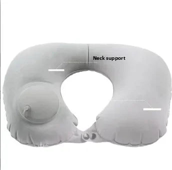 Pressurized inflatable U-shaped pillow, a magical travel neck pillow that is portable, flocked outdoor U-shaped neck pillow.pvc