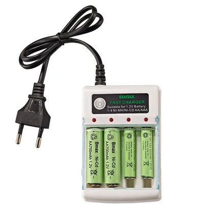 AA / AAA Battery Charger 4 Slots 220V For 1.2V Rechargeable Battery Quick Charger with Cover Protection Adapter Accessorie