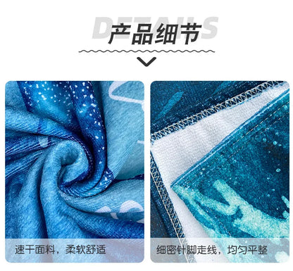 Beach Towel with Hood for Men and Women Hooded Towels Bath Robe for adult Quick Dry Lightweight Soft Microfiber Poncho Swim Robe