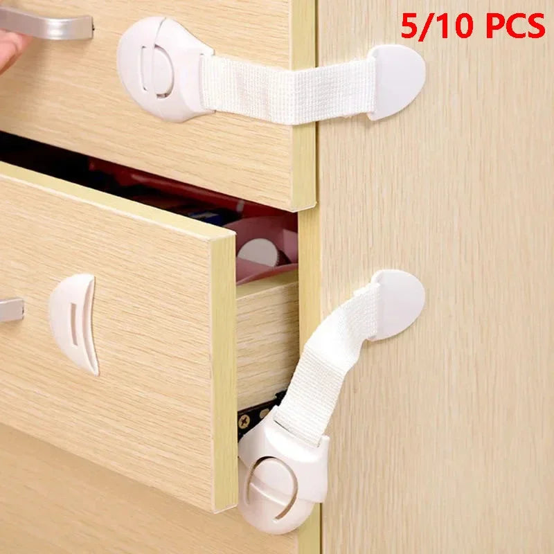 10pcs Child Safety Cabinet Lock Baby Proof Security Protector Drawer Door Cabinet Lock Plastic Protection Kids Safety Door Lock