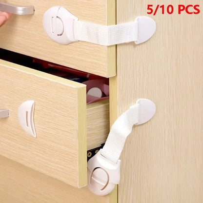 10pcs Child Safety Cabinet Lock Baby Proof Security Protector Drawer Door Cabinet Lock Plastic Protection Kids Safety Door Lock