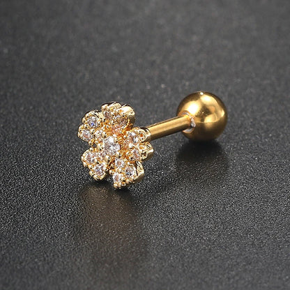 1pc Piercing Earrings Butterfly Women Jewelry Gold Color Zircon Tragus Helix Septum Cartilage Daith Stainless Steel Ear Ring