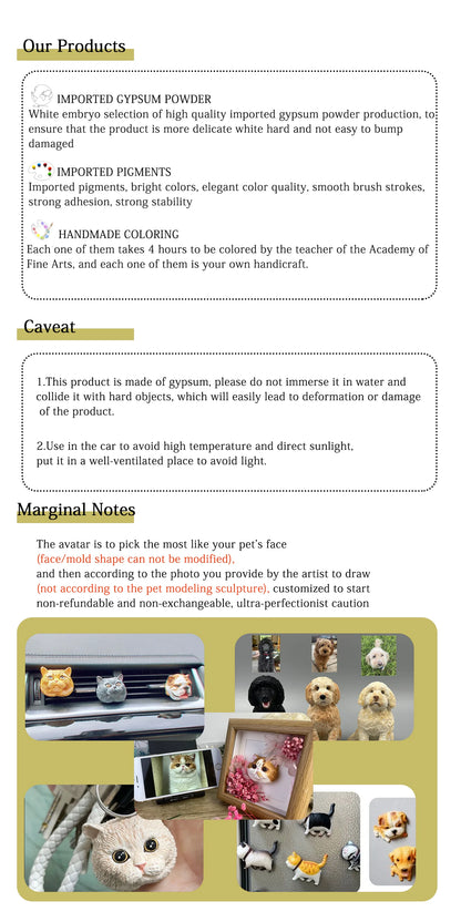 Personalized Cartoon Portrait Pet Keychain Custom Dog Head Ornament Customized Pet Gift Pet Mini Sculpture Pet Lover Gift Ideas