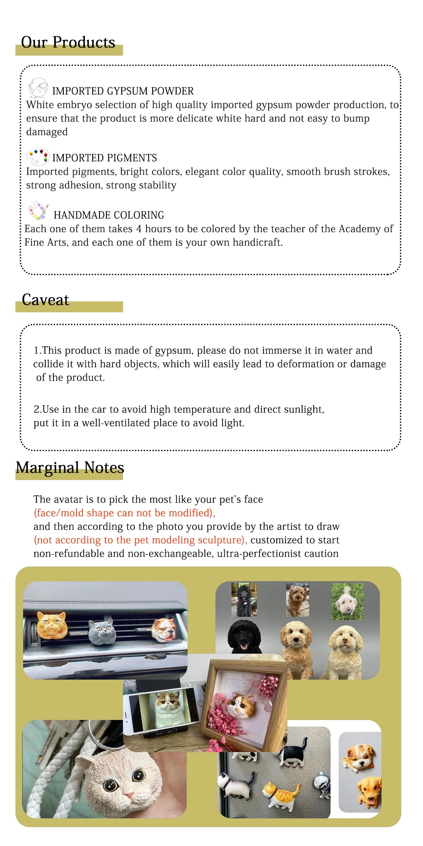 Custom Dog Head Ornament Personalized Cartoon Portrait Pet Keychain Customized Pet Gift Pet Mini Sculpture Pet Lover Gift Ideas