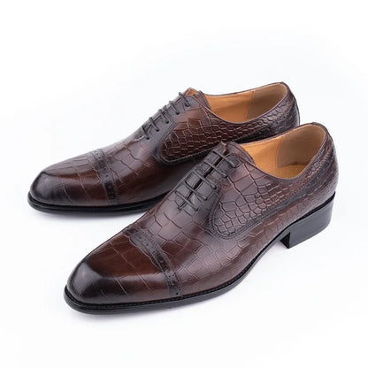 Handmade Oxford Casual Business Office Work Shoes Luxury Wedding Classic Fashion Formal Shoes Genuine Leather Lace Up Shoe