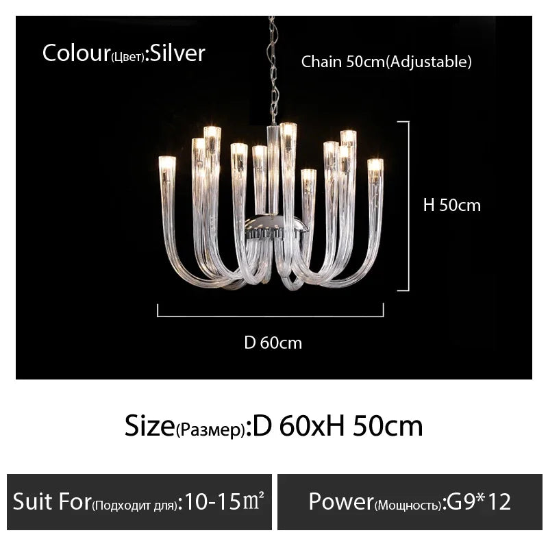 ART DECO Glass Chandelier for Living Room Bedroom Dining Room Designer Luxury LED Hanging Ligting 2024 NEW Lamp