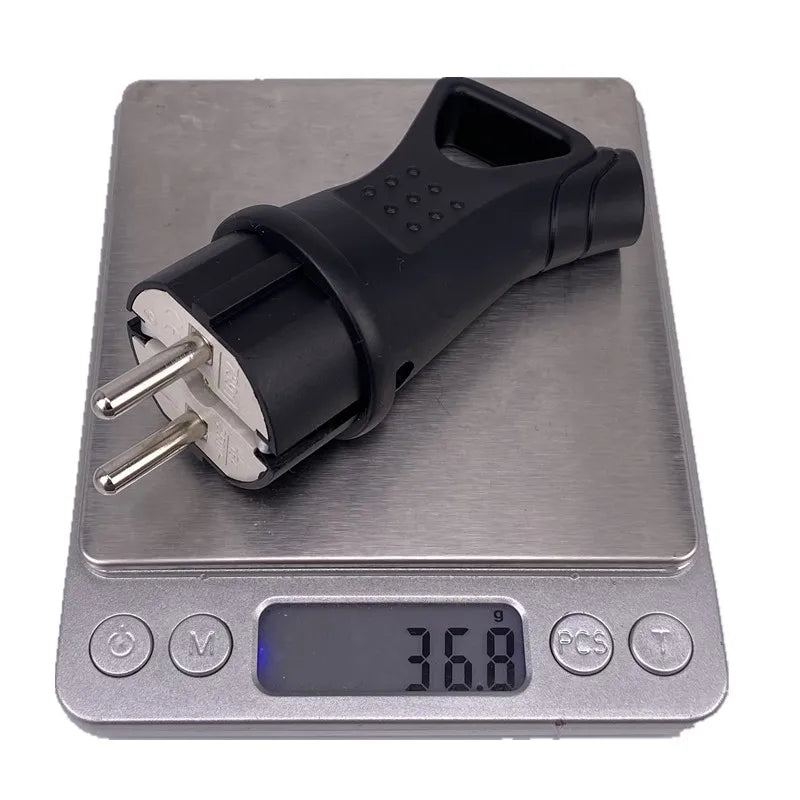 EU Rubber Waterproof Socket Plug Electrial Grounded European Connector With Cover IP54 For DIY Power Cable Cord 16A 250V