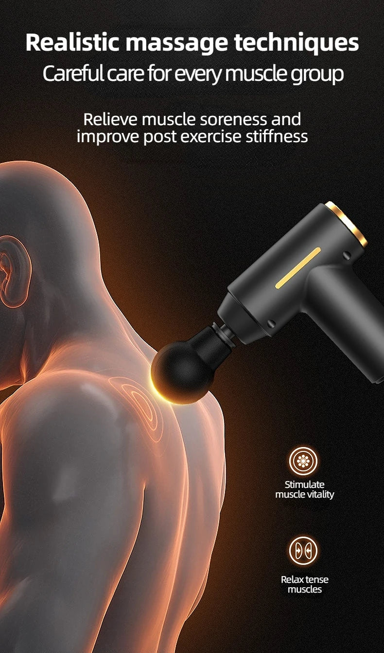 Portable Mini Muscle Massage Gun Vibration Massage Gun Body Neck Back Pain Gout Relief Deep Muscle Relaxation Massager Tools
