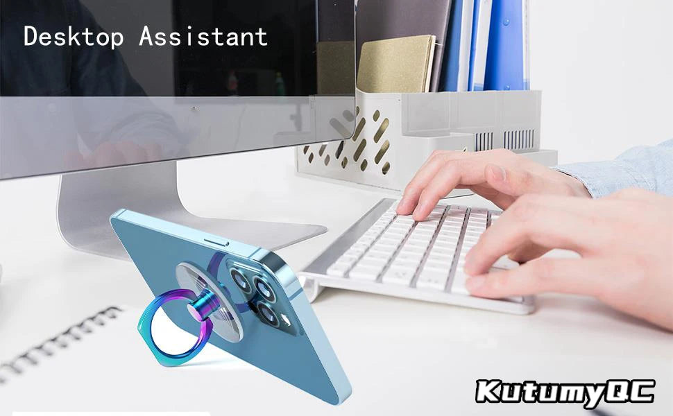 Transparent  Cell Phone Ring Holder Stand 360° Degree Rotation Clear Finger Grip Kickstand Compatible iPhones or Phone Case