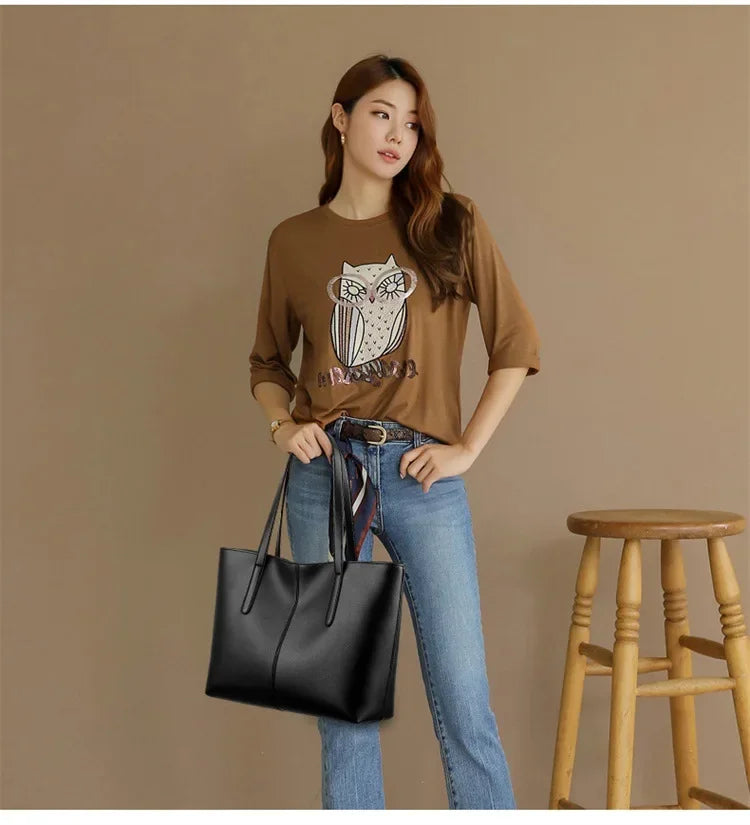 Women Fashion Bag Tote Bags for PU Shoulder Bag for Women Versatile Large Capacity Bags Split Leather Totes Handbag Work Travel