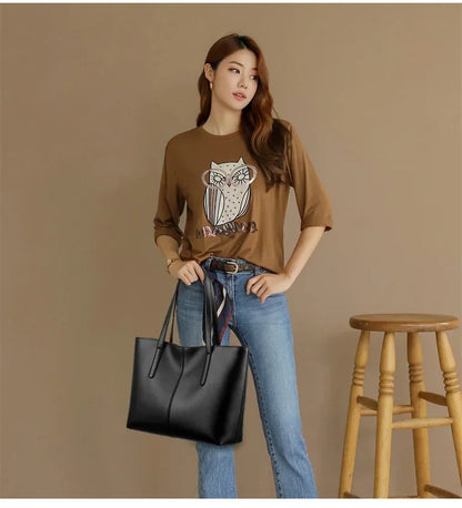 Women Fashion Bag Tote Bags for PU Shoulder Bag for Women Versatile Large Capacity Bags Split Leather Totes Handbag Work Travel