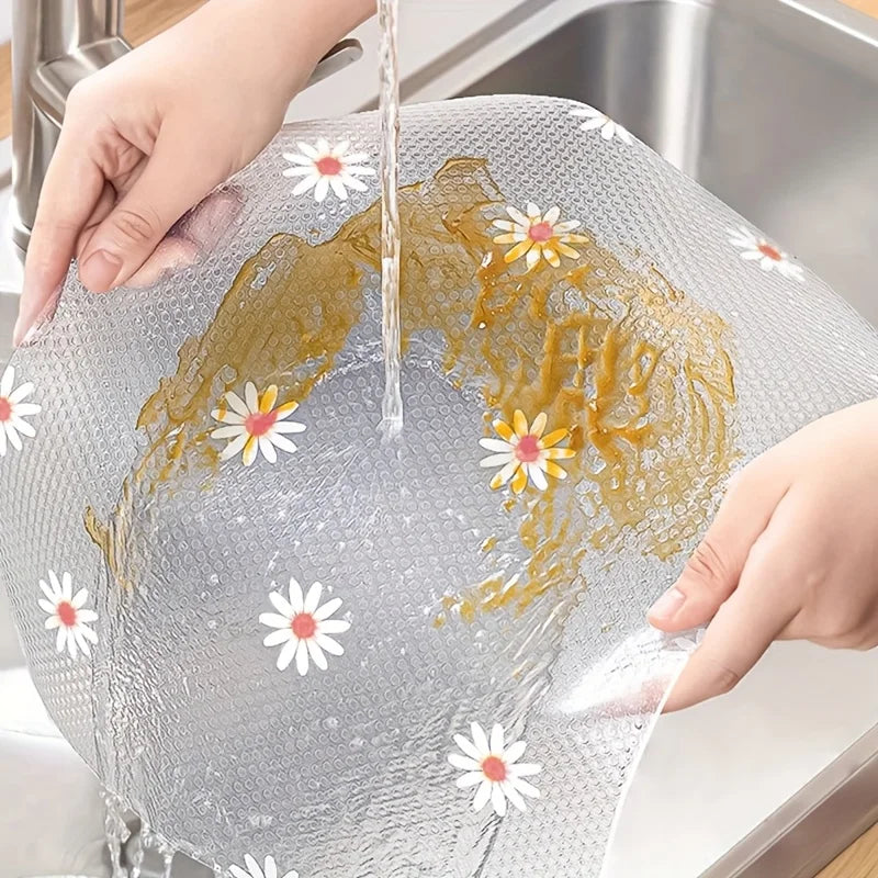 1 Roll Daisy Shelf Liner Kitchen Cabinet Pad Paper Non-Slip Refrigerator Liner Waterproof Fridge Pad Cupboard Mat Drawer Liner